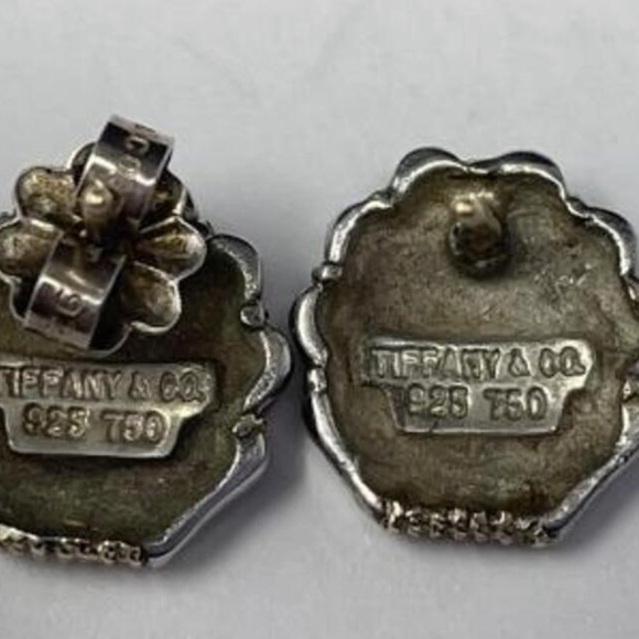 Tiffany & Co. Sterling Silver & 18K Gold Shell Stud Earrings - Picture 4 of 4